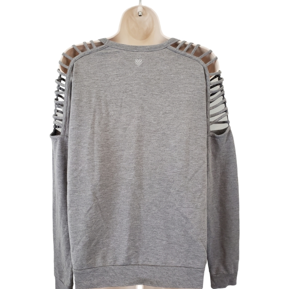 🪻BOGO🪻 Forever 21 Gray Active Ladder Cut-Out Top Size Medium - Picture 5 of 8